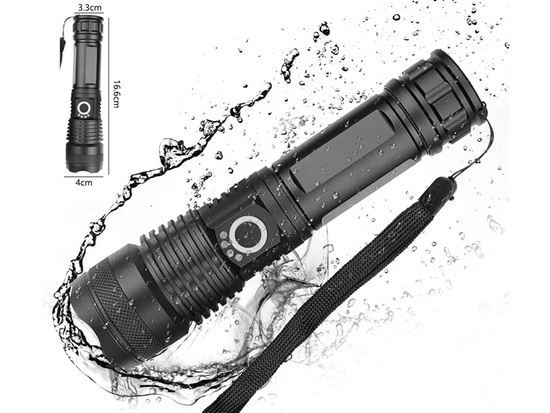 Powerful USB rechargeable LED flashlight, waterproof SP0799