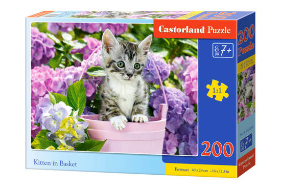 Puzzle 200 pieces Kitten in Baske