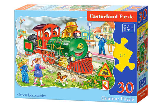 Puzzle 30 pcs. Green Locomotive