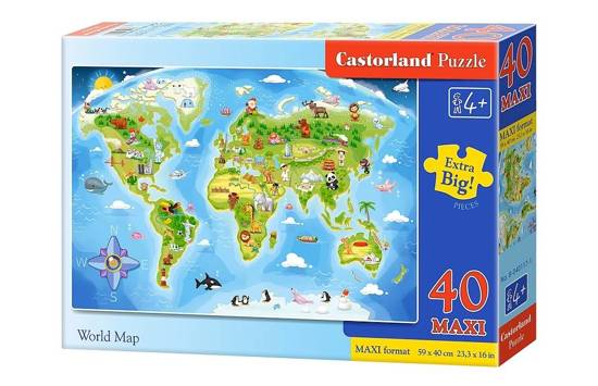Puzzle 40 pcs. MAXI World Map
