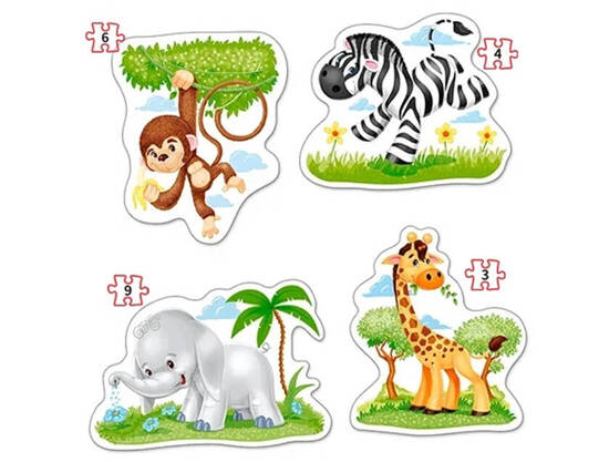 Puzzle 4in1 3,4,6,9 pieces African Animals