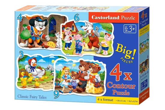 Puzzle 4in1 3,4,6,9 pieces B-005086 Classic Fairy Tales