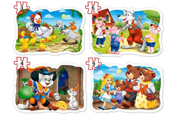 Puzzle 4in1 3,4,6,9 pieces B-005086 Classic Fairy Tales