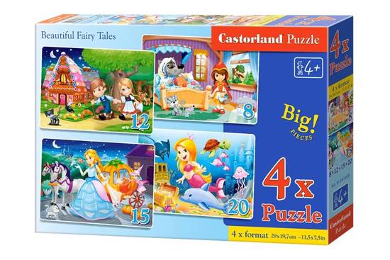 Puzzle 4in1 8,12,15,20-piece Beautiful Fairy Tales