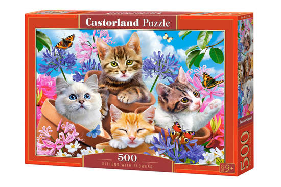 Puzzle 500 pcs. Kittens with Flowers