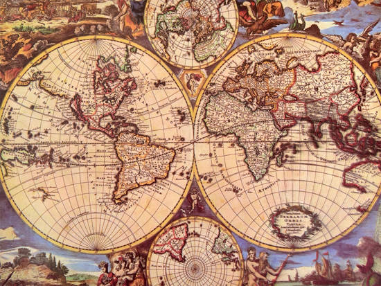Puzzle ancient old WORLD MAP 1000 pieces ZA3963