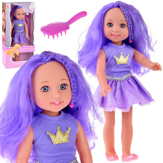 Queen of Purple Doll with purple hair 38 cm ZA4766