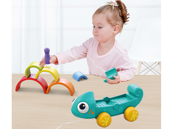 Rainbow chameleon puzzle montessori pyramid ZA4532