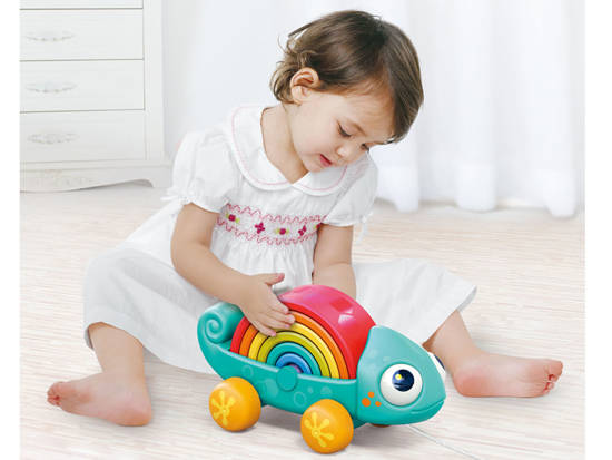 Rainbow chameleon puzzle montessori pyramid ZA4532