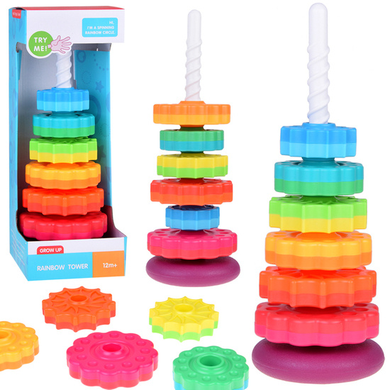 Rainbow spiral tower for stacking sensory toy for children ZA5286