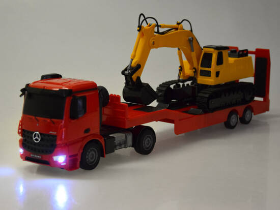 Remote control set Mercedes Truck + Trailer Excavator scale 1:26 RC0693