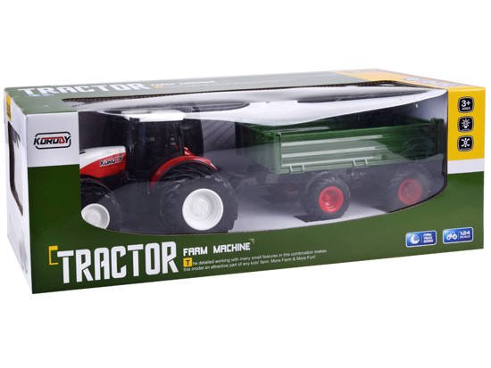 Remote control tractor + green trailer RC0602