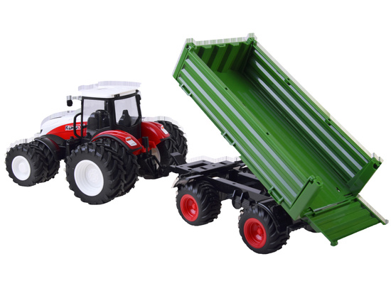 Remote control tractor + green trailer RC0602