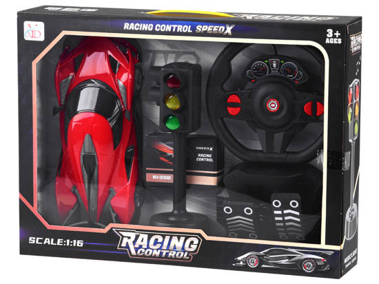 Remote controlled SPORT car + steering wheel + signaling RC0589 CZ