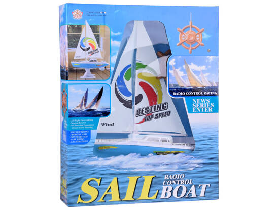 Remotely controlled sailing yacht Sailboat with remote control steering wheel RC0639