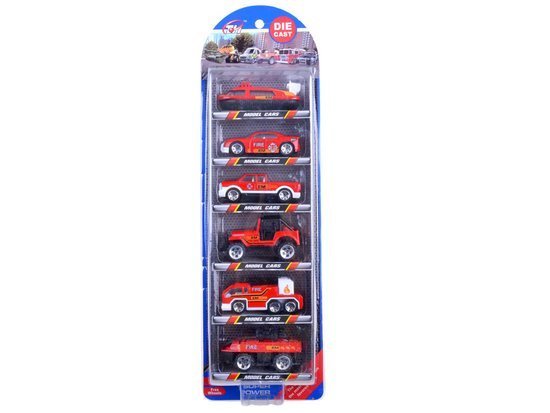 Resilient springs, a set of 6 metal fire brigades ZA3505
