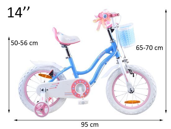 Royal Baby Girls' bicycle STAR GIRL 14 inch Blue RB14G-1