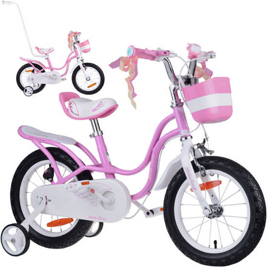 RoyalBaby Children's Bicycle 14" Little Swan, basket, side wheels RB14-18