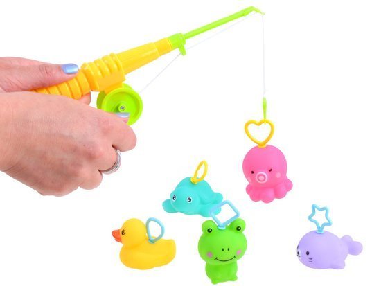 Rubber animals fishing rod, bath toy ZA3512