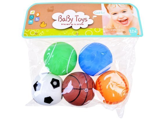 Rubber colored squeaking balls set 5 pcs ZA3511