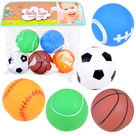 Rubber colored squeaking balls set 5 pcs ZA3511