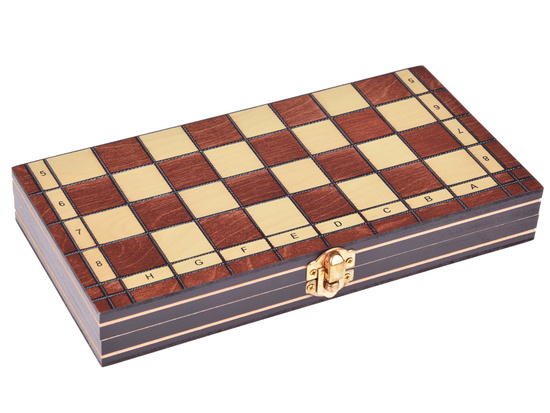 SET 3in1 Wooden game Chess Checkers Backgammon double-sided board GR0692