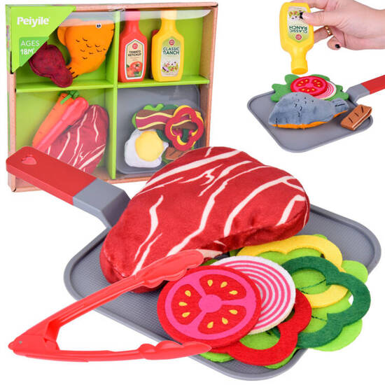 SOFT Dinner Set Material Vegetables Steak Fish ZA5244