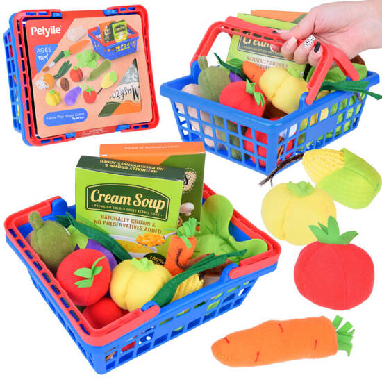 SOFT Set SHOPPING Basket Material Vegetables Groceries ZA5245