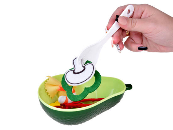 Salad set avocado bowl vegetables cutlery ZA5243