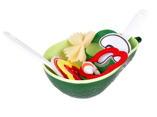 Salad set avocado bowl vegetables cutlery ZA5243