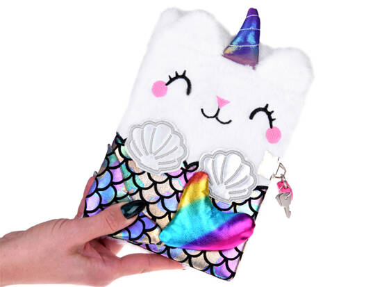 Secret diary notebook with a charming Cat Unicorn Mermaid ZA4821