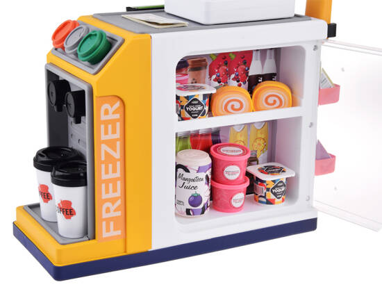 Self-service shop Coffee machine Refrigerator juices yogurts ZA4637