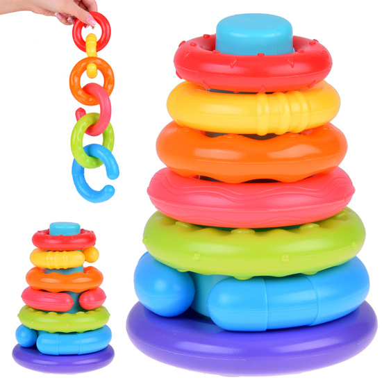 Sensory pyramid colorful stacking discs for children ZA5283