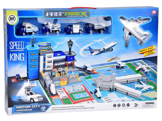 Set Airport Parking Plane Cars + Mat ZA5395