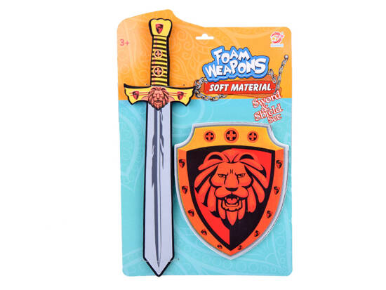 Set for Knight Foam Shield Foam Sword Lion Emblem ZA5316