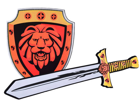 Set for Knight Foam Shield Foam Sword Lion Emblem ZA5316