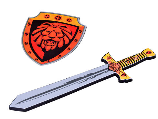 Set for Knight Foam Shield Foam Sword Lion Emblem ZA5316