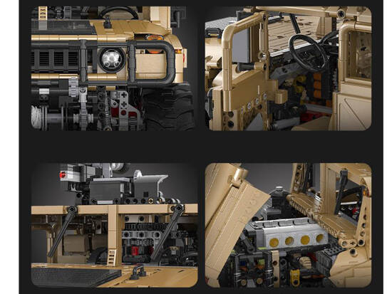 Set of 3935 blocks Military vehicle Humvee 1:8 movable elements ZA5252