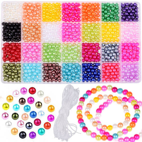 Set of Pearls Beads for Friendship Bracelets DIY 28 colors ZA5285