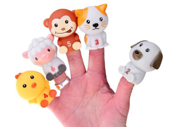 Set of animals Rubber animals, puppets in a house with numbers, 6 pcs ZA4680