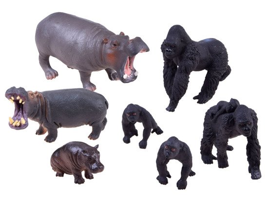 Set of animals SAFARI hippo gorilla ZA2987