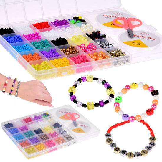 Set of colorful Beads make Bracelet Brooch Earrings 22 colors ZA 5298