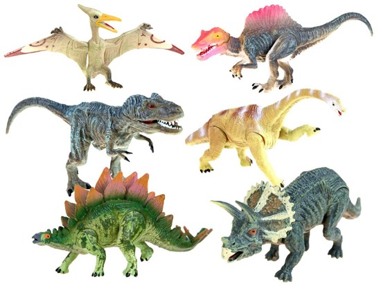 Set of painted Dinosaur Figures DINOSAURS various 6pcs ZA2051