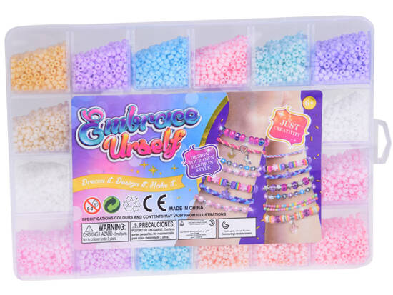 Set of pastel Friendship Bracelet Beads 24 colors ZA5336