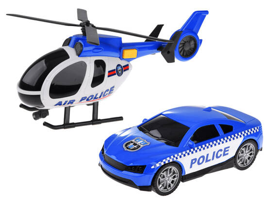 Set of police vehicles auto helicopter sound light ZA4626