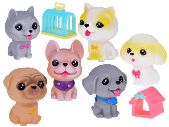 Set of rubber figurines dogs  6pcs ZA4786