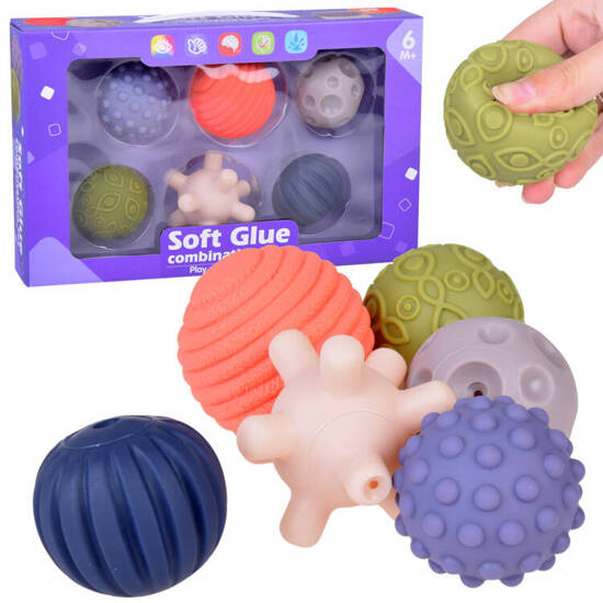 Set of rubber sensory balls 6 pcs ZA4470