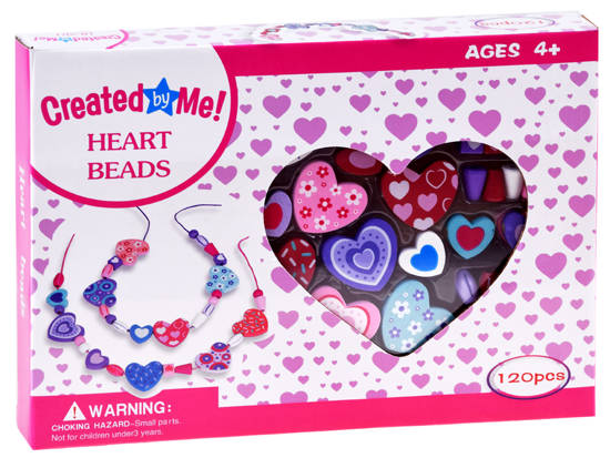 Set of wooden heart beads 120pcs ZA4427