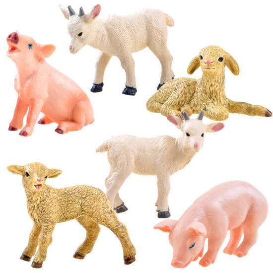 Sheep goat piggy Domestic animals ZA3384 figurine