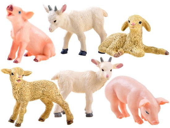 Sheep goat piggy Domestic animals ZA3384 figurine